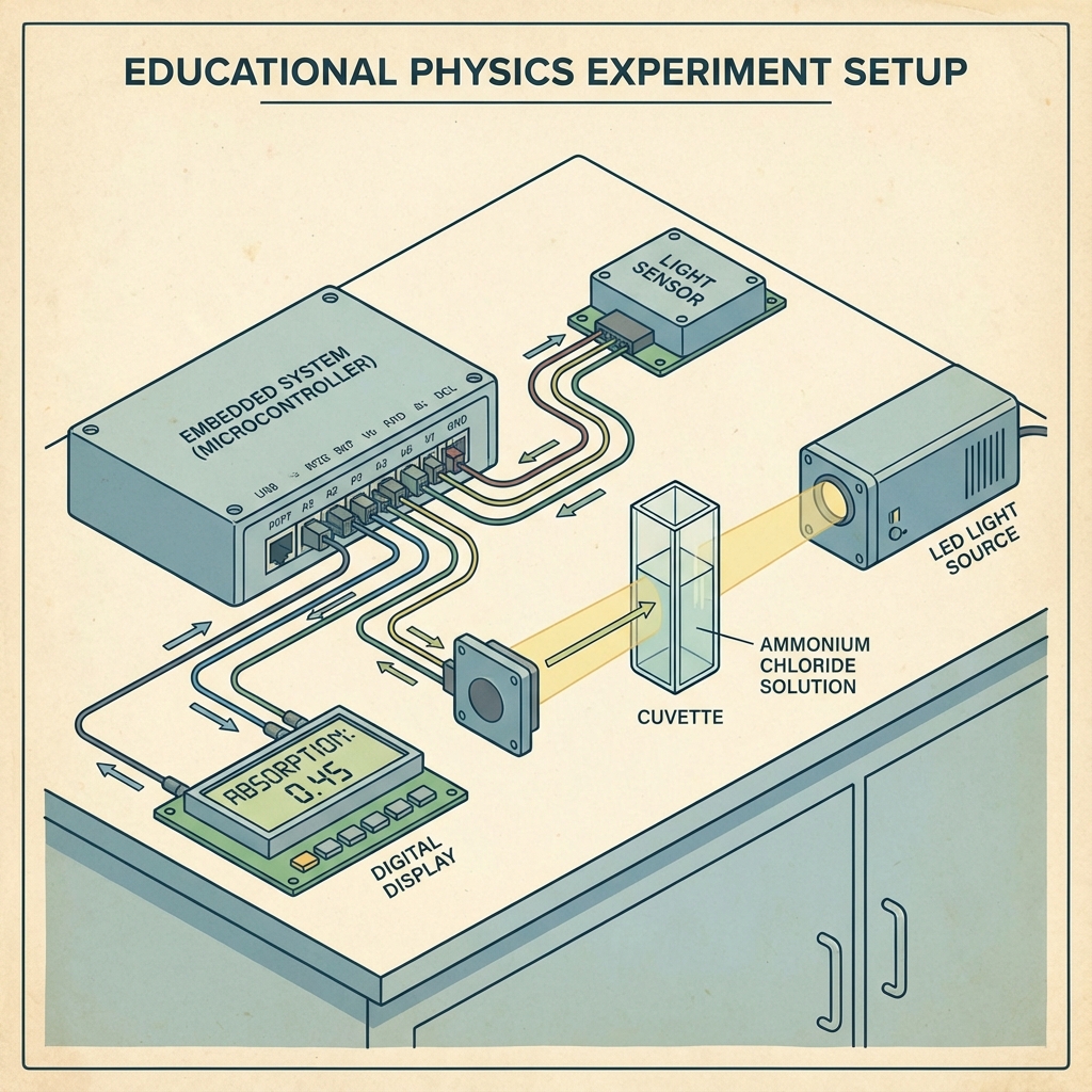 การศึกษาการดูดกลืนแสงของสารละลายแอมโมเนียมคลอไรด์ด้วยกล่องสมองกลฝังตัว (A Study on Absorption of NH4Cl Solution by using Embedded Box)