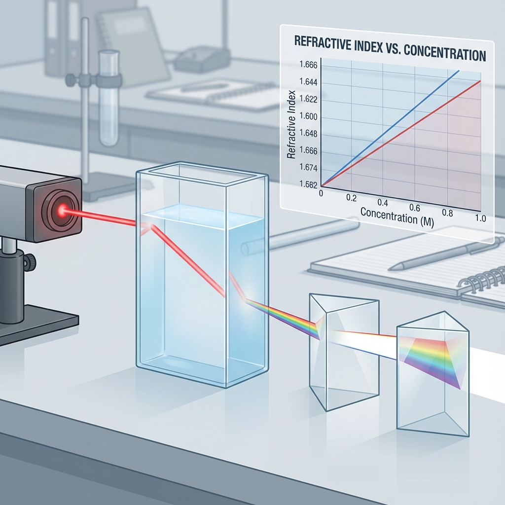 ผลของความยาวคลื่นและความเข้มข้นต่อค่าดัชนีหักเหในสารละลายโซเดียมคลอไรด์ (Effect of Wavelength and Concentration on Refractive Index in Sodium Chloride Solution)